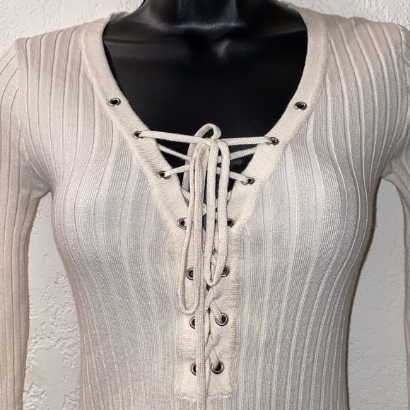 Forever 21 Lace Up Sweater Bodysuit - Picture 4 of 11